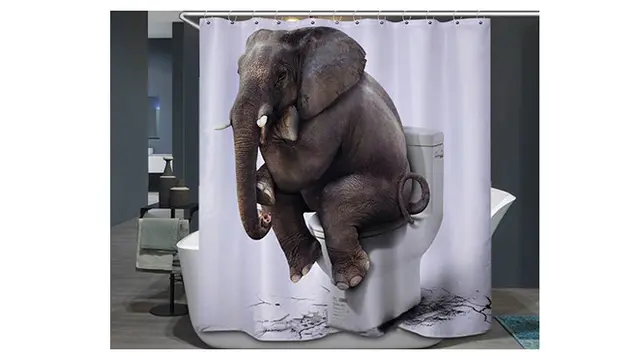 6 Tirai Kamar Mandi Ini Punya Gambar Nyeleneh, Kocak Abis