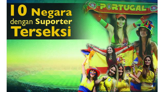 Video 10 negara dengan suporter terseksi versi 90MIN, yaitu Italia, Brasil, Korea Selatan, Belgia, Kolombia, Jerman, Argentina, Paraguay, Spanyol dan Portugal.