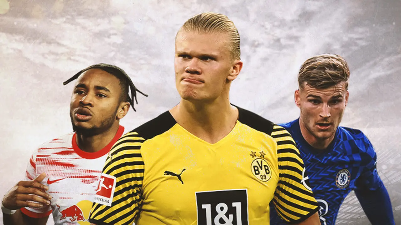 Ilustrasi - Christopher Nkunku, Erling Haaland, Timo Werner