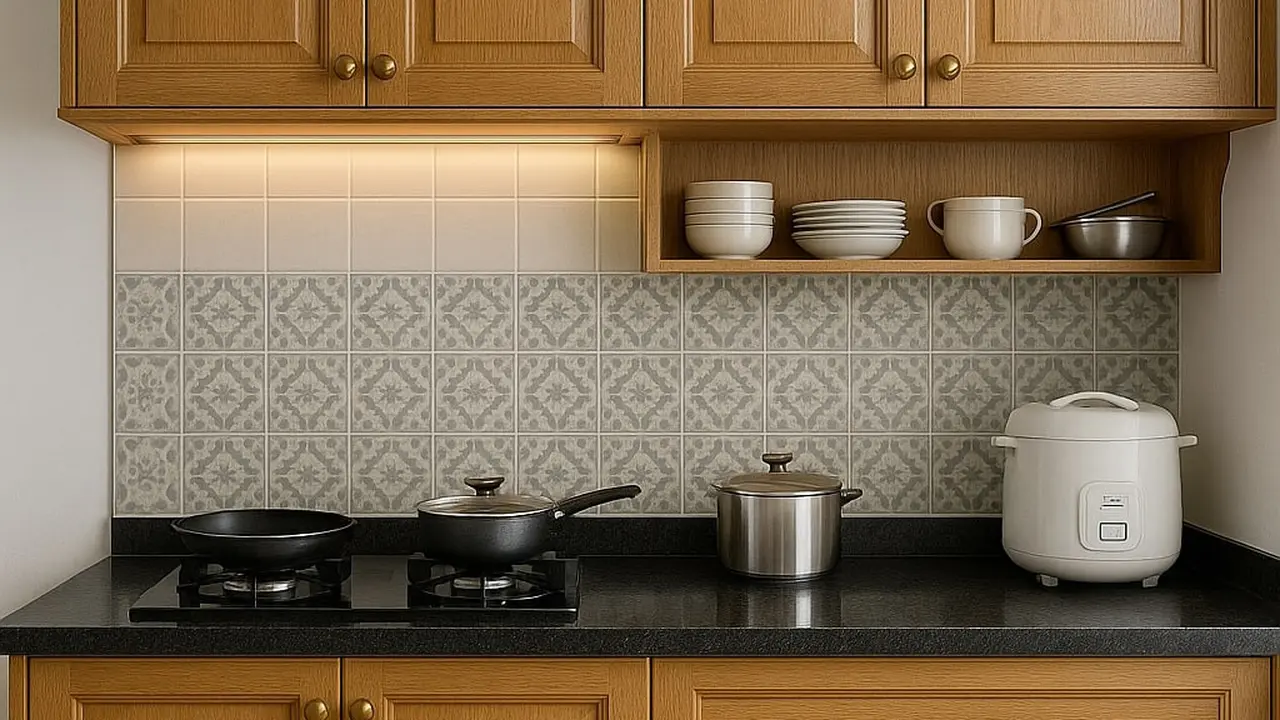 Model Dapur Modern Klasik dengan Peralatan Sederhana
