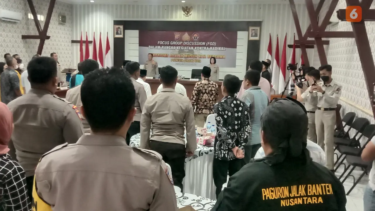 Sosialisasi Anti Radikalisme Dan Terorisme Di Polresta Serkot. (Rabu, 16/11/2022). (Yandhi Deslatama/Liputan6.com).