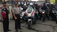 Polresta Depok turut bantu pengamanan pada Pilkada Tangerang Selatan. (Liputan6.com/Ady Anugrahadi)