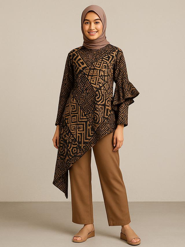 7 Model Baju Batik Lengan Ruffle Kekinian di 2025, Bantu Tampil Feminin ...