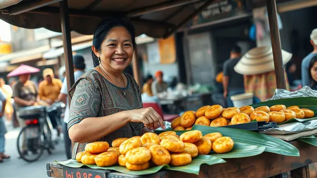 Ilustrasi Penjual Pisang Goreng