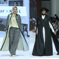 Titi Kamal dan Nabila Syakieb Kenakan Hijab Saat Kenakan Koleksi Terbaru Zaskia Sungkar di JFW 2025. [Adrian/Fimela]
