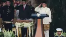 Upacara peringatan Hari Ulang Tahun (HUT) ke-80 Kemerdekaan Indonesia dipusatkan di Istana Merdeka, Jakarta, dengan serangkaian acara. (AP Photo/Achmad Ibrahim)