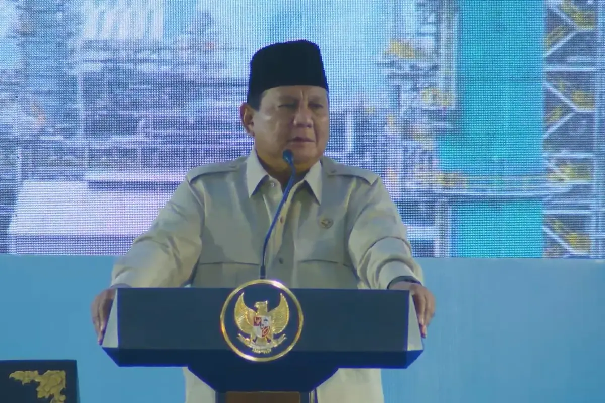 Presiden Prabowo Subianto dalam peresmian RDMP Pertamina