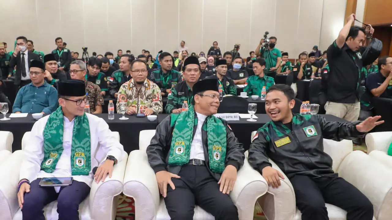 Plt Ketua Umum PPP Muhamad Mardiono saat menghadiri Rapimnas II GPK, di Redtop Hotel, Jakarta Pusat, Rabu, 31 Mei 2023.