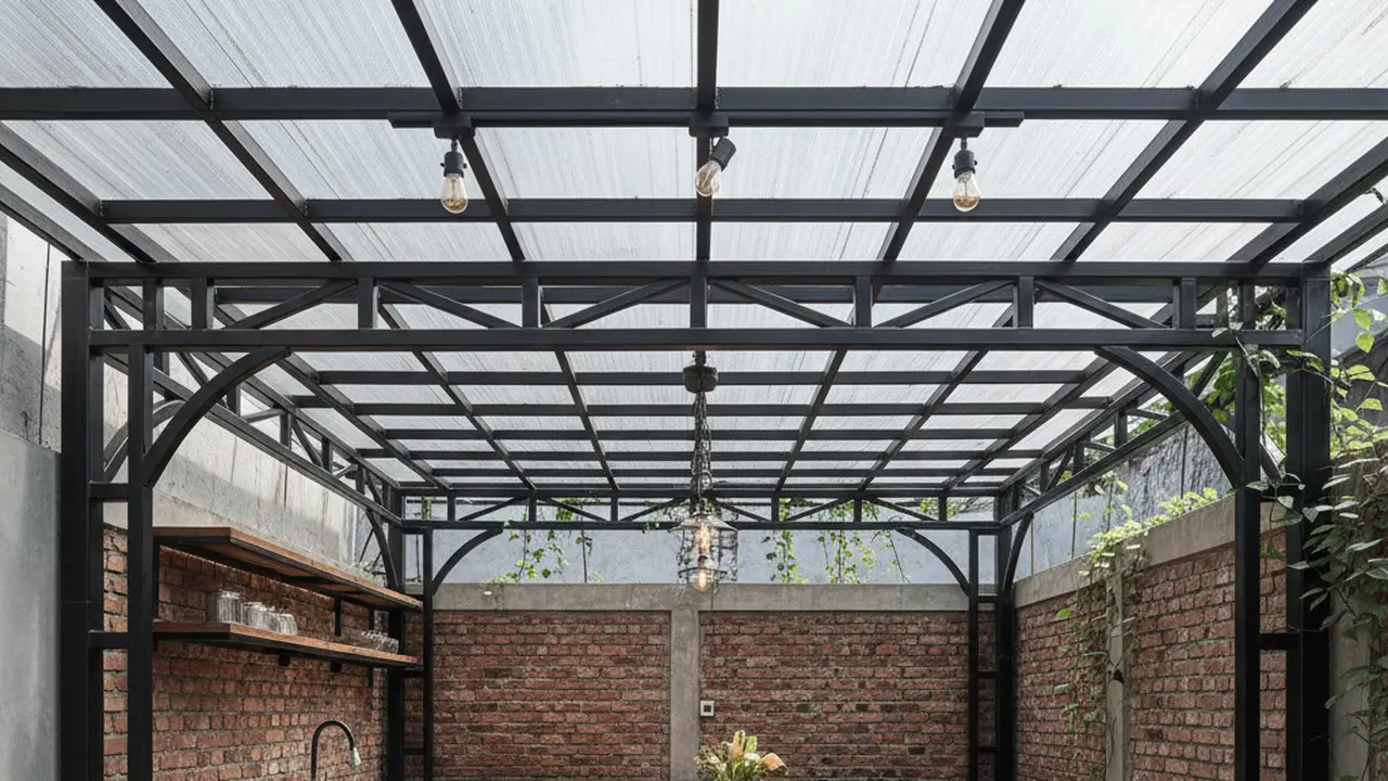 Model Dapur Outdoor Baja Ringan. Gemini