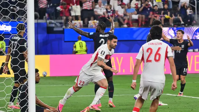 Perayaan gol Turki ketika mengalahkan Amerika Serikat di Piala Dunia 2026