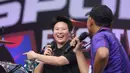 Liliyana Natsir saat sesi bincang santai pada gelaran Vidio Sports Festival resmi digelar di Plaza Timur Senayan, Jakarta, pada Sabtu (18/10/2025). (Bola.com/M Iqbal Ichsan)