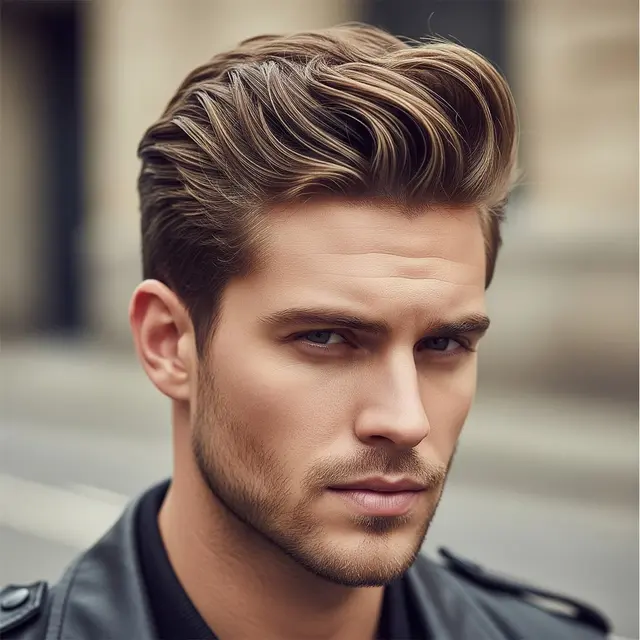 Model rambut pria pendek bergelombang (Image by Gemini AI)