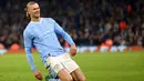 Rekor Haaland tersebut berhasil mengalahkan catatan yang mengalahkan kontrak sembilan tahun milik Cole Palmer di Chelsea. (AFP/Darren Staples)