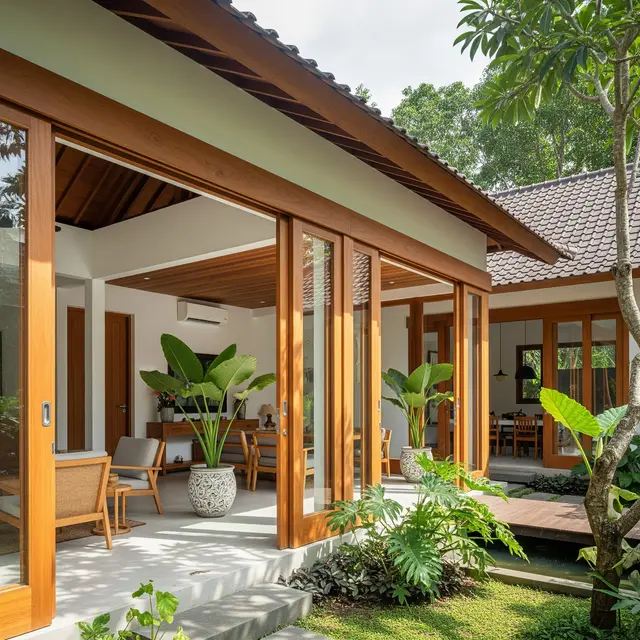 Model Rumah Kecil Tapi Luas dengan Pintu Geser dan Interior Terbuka