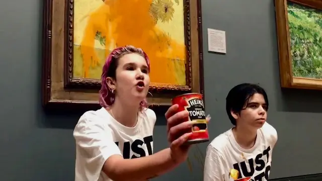 Aktivis Lingkungan Lempar Sup ke Lukisan Van Gogh