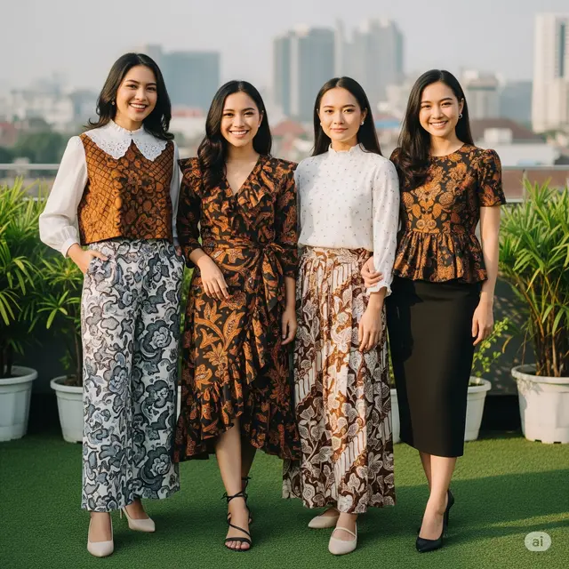 Model Batik Wanita Ruffle. Foto: Gemini
