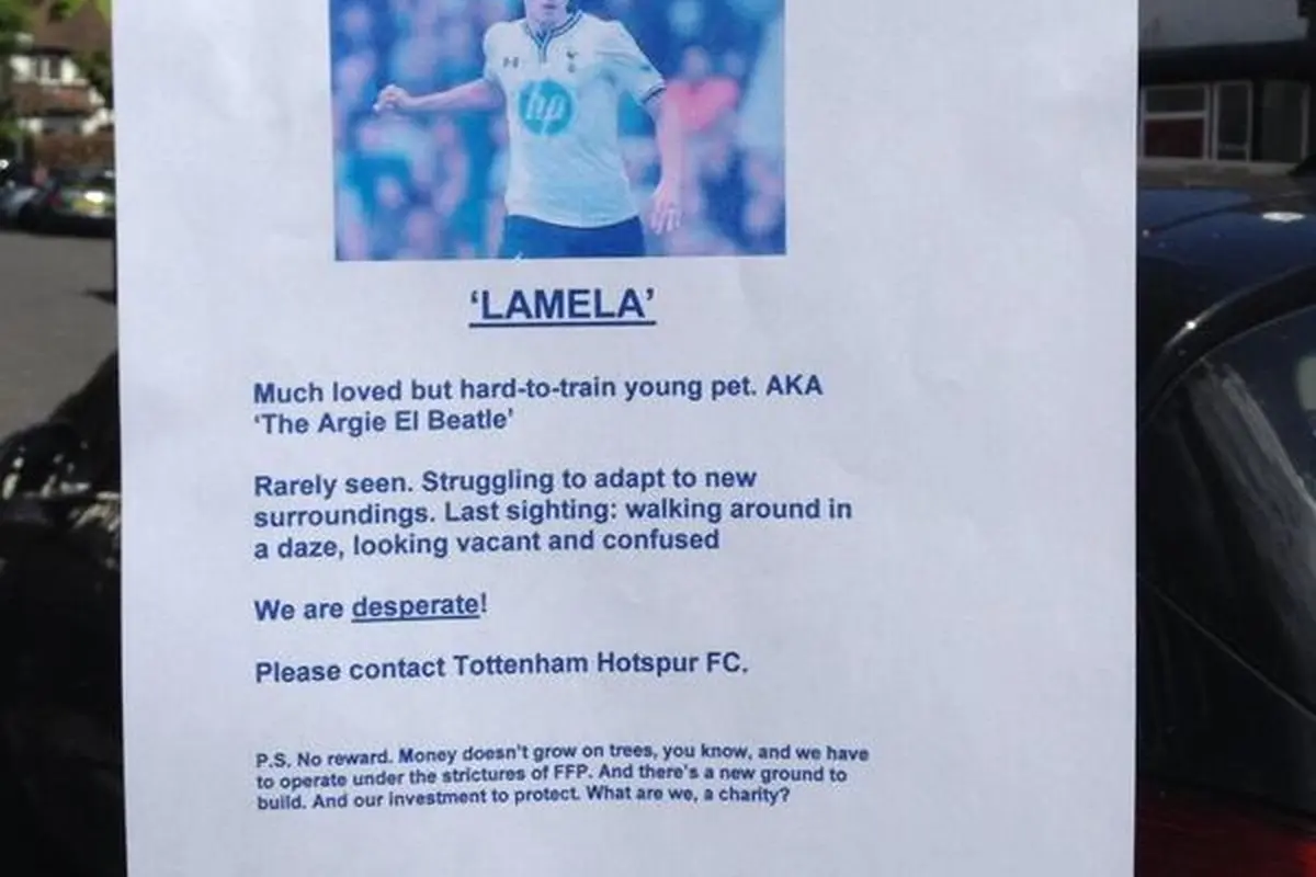 Kecewa, Fans Tottenham Buat Poster Lamela Hilang