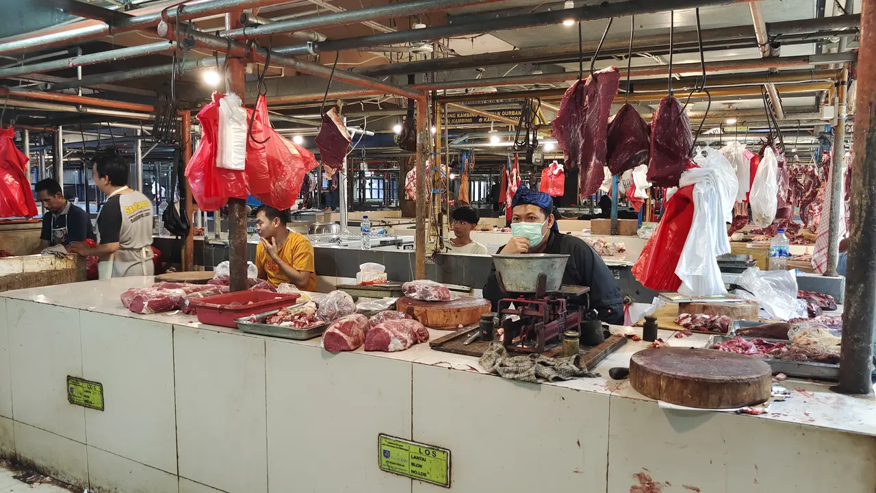Salah satu lapak pedagang daging