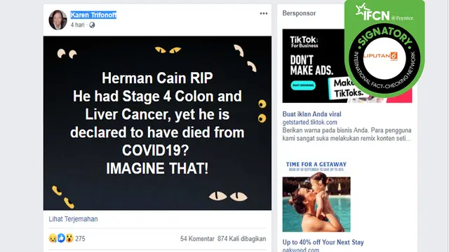 Hoaks Herman Cain