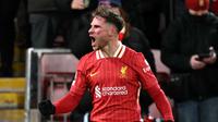 Di babak kedua, Liverpool berhasil memecah kebuntuan. Pada menit ke-52, Alexis Mac Allister mencetak gol keunggulan untuk The Reds. (Oli SCARFF/AFP)