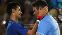 Novak Djokovic bertemu Juan Martin Del Potro di final AS Terbuka 2018. (AFP/Roberto Schmidt)