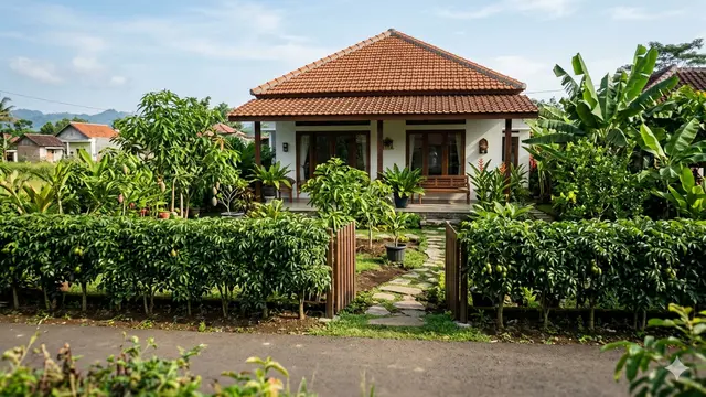 Desain Rumah Sejuk dengan Kebun Buah Mini