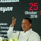 Ketua DPR Bambang Soesatyo memberi sambutan saat peluncuran buku Ketua  DPR, Jakarta, Kamis (25/10). Buku berjudul "Dari Wartawan ke senayan" ini mengisahkan Bambang Soesatyo saat menjadi wartawan hingga akmenjadi ketua DPR. (Liputan6.com/Johan Tallo)