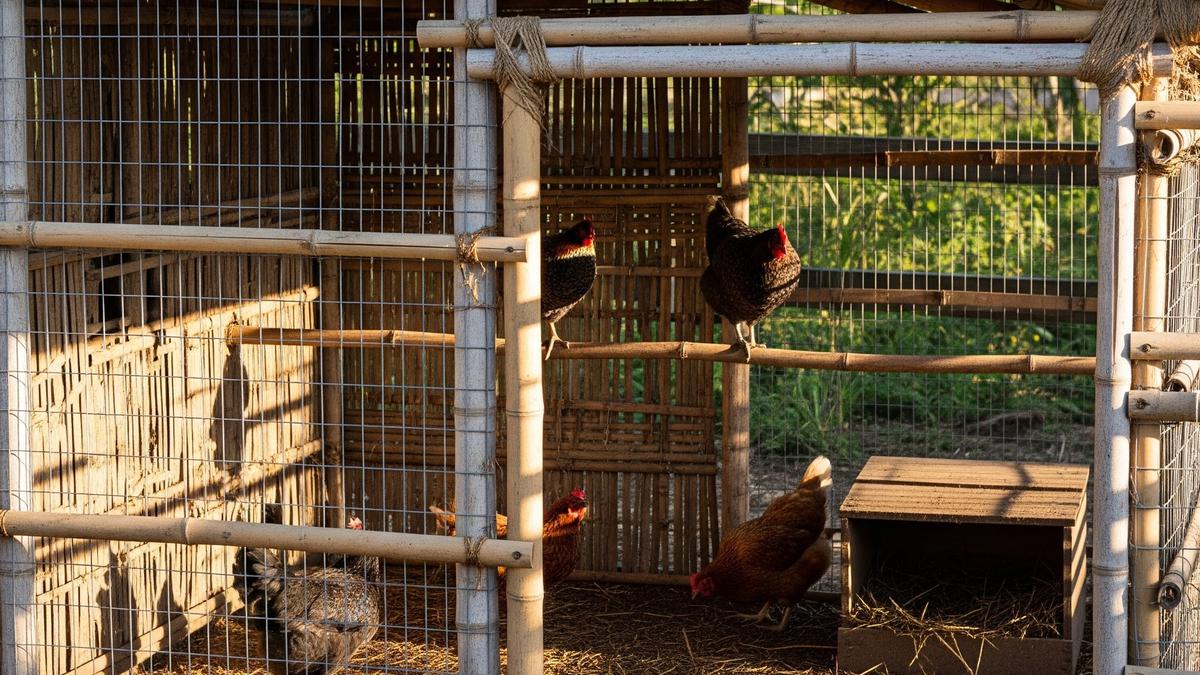 7 Model Kandang Ayam Kombinasi Bambu dan Jaring Kawat yang Fungsional dan Efisien