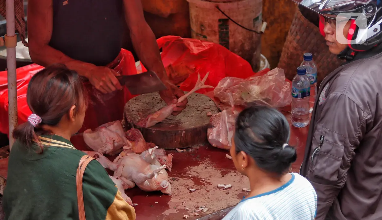 Kenaikan ini sudah terjadi sejak sebulan yang lalu, disebabkan karena pakan pur ayam naik dan permintaan ayam potong yang tinggi. (Liputan6.com/Angga Yuniar)