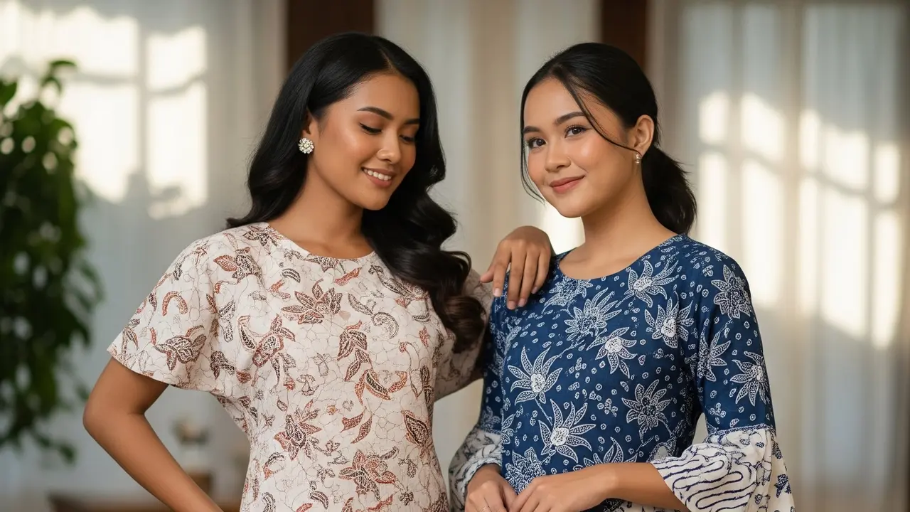 Model Dress Batik Wanita Asimetris Terbaru 2025. Foto: Gemini