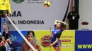 Suasana pertandingan babak penyisihan grup A Kejuaraan Bola Voli putri AVC Challenge Cup 2023 antara Timnas Indonesia melawan Filipina yang berlangsung di GOR Tri Dharma Gresik, Selasa (20/6/2023). (Bola.com/Dok. PBVSI)