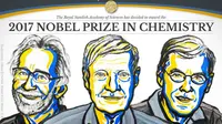 Peraih Nobel Kimia 2017, Jacques Dubochet, Joachim Frank, dan Richard Henderson. (nobelprize.org)