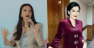 Raline Shah dan Titi Kamal disebut sebagai srikandi masa kini saat jadi pembicara di sebuah acara. Keduanya bicara soal pemberdayana perempuan dengan gaya berbeda kenakan busana etnik. [@ralineshah @titi_kamall]