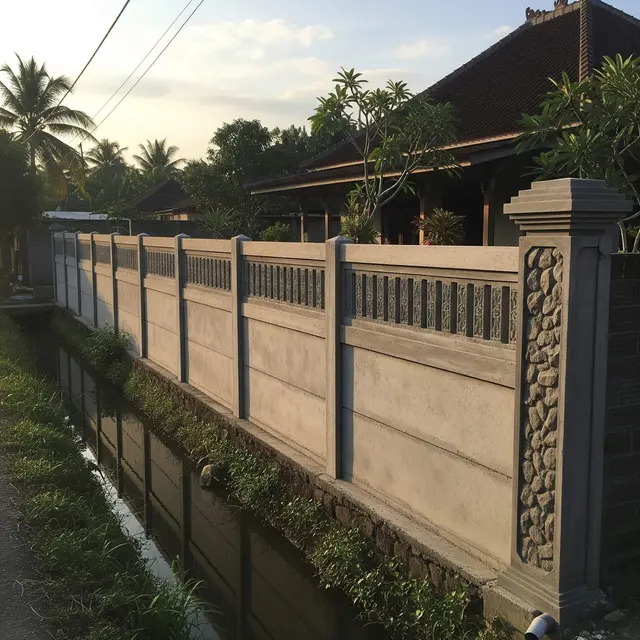 Desain Pagar Rumah Depan yang Menghalangi Akses Ular dari Selokan