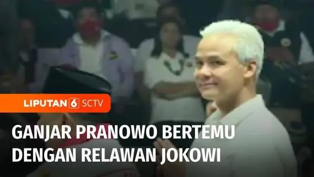 Gubernur Jawa Tengah, sekaligus bakal calon presiden PDI Perjuangan, Ganjar Pranowo gelar pertemuan perdana dengan relawan Jokowi di Senayan, Jakarta. Ganjar mengajak ribuan relawan untuk merapatkan barisan memenangkan pemilu dan pilpres 2024.