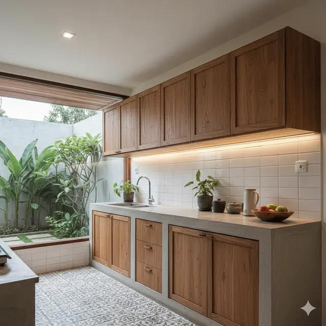 Model Lemari Dapur Gantung Minimalis (Foto: Gemini AI)
