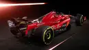 <p>Tampak belakang mobil baru Scuderia Ferrari SF-23 untuk Formula 1 2023 saat acara peluncuran di Maranello 14 Februari 2023. (AFP/Ferrari Press Office)</p>