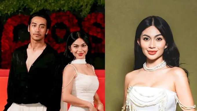 6 Potret Elegan Ariel Tatum dalam Dua Gaun Putih Stella Rissa saat Promosi Film "Business Proposal"