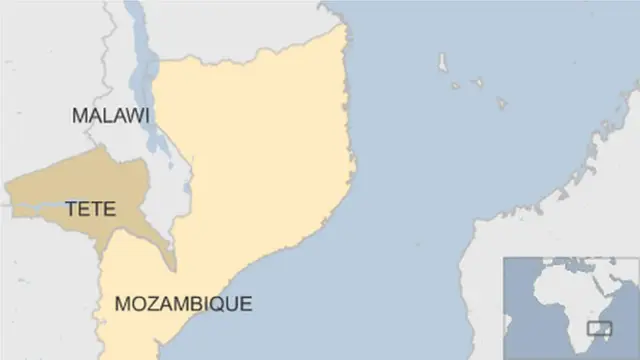 Lokasi ledakan truk pengangkut bahan bakar di Mozambik. (BBC)