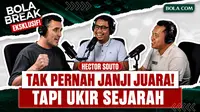 Hector Souto mengungkap filosofi yang selalu dipegangnya sebagai pelatih: tidak pernah menjanjikan gelar juara, tetapi selalu menjanjikan kerja keras dan proses yang tepat. Dalam episode Bola Break ini, pelatih Timnas Futsal Indonesia bercerita tentang alasan memilih Indonesia, kesuksesan membawa Bintang Timur Surabaya menorehkan sejarah, hingga keyakinannya bahwa Timnas Indonesia mampu bersaing di level Asia. Keyakinan itu terbukti dengan sederet prestasi, termasuk membawa Indonesia menjadi runner-up Piala Asia Futsal 2025.