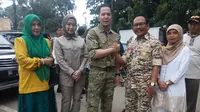 M.Akbar Alfaro dan Hernoe Resprijadi menjadi paslon yang digemari emak-emak di Palembang (Liputan6.com / Nefri Inge)