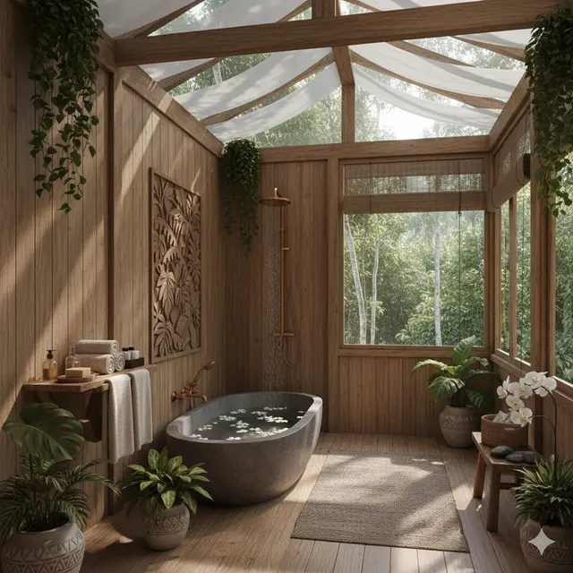 Inspirasi Kamar Mandi Konsep Alam