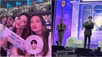 Momen keseruan Cut Tari dan Ersa Mayori nonton Fan Meeting Kim Seon Ho. (Sumber: Instagram/ersamayori/cuttaryofficial)