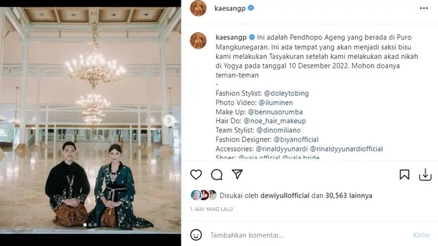 Kaesang Pangarep - Erina Gudono (Foto: Instagram/@kaesangp)