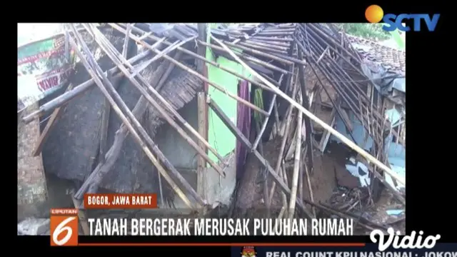 Tanah Bergerak dan Longsor di Bogor Rusak Puluhan Rumah Warga