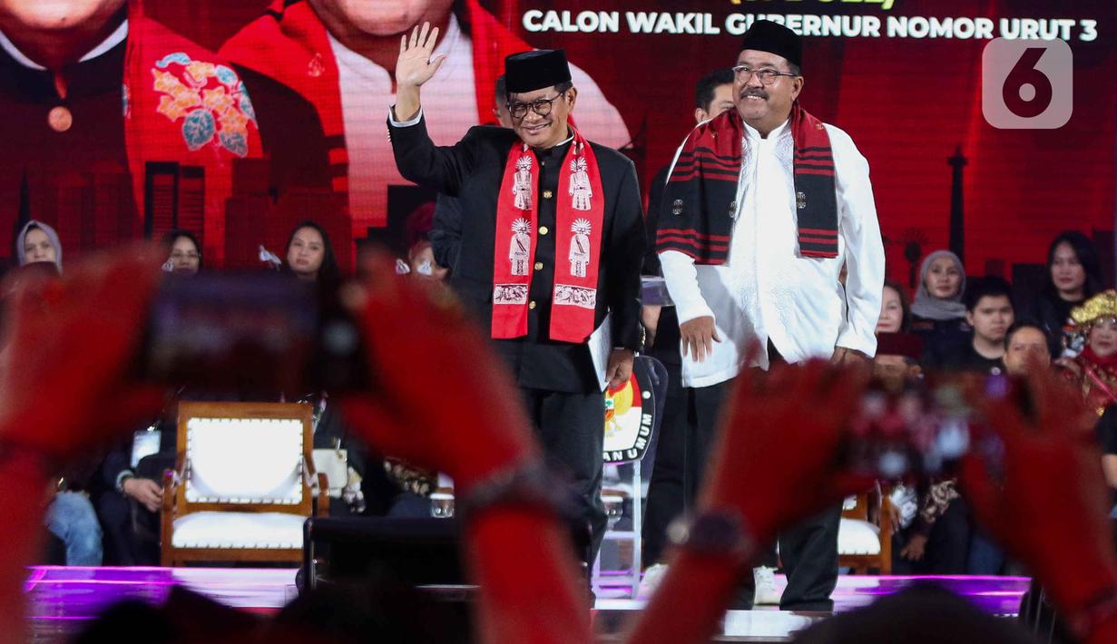 Masing-masing pasangan calon gubernur dan calon wakil gubernur mengaku siap beradu argumen dan gagasan dalam debat ketiga Pemilihan Kepala Daerah Jakarta 2024. (Liputan6.com/Herman Zakharia)