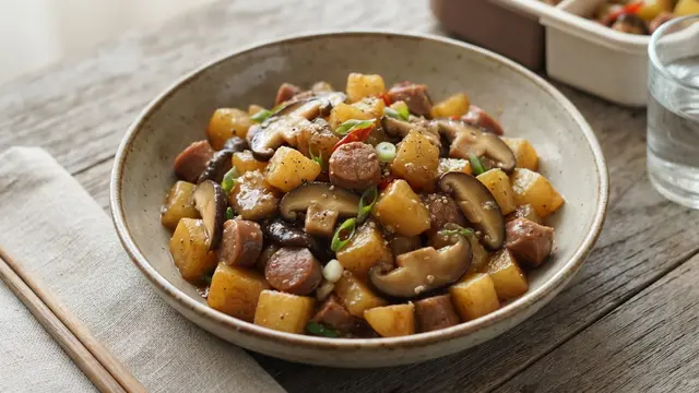 Resep Tumis Kentang Jamur Sosis yang Gurih dan Praktis
