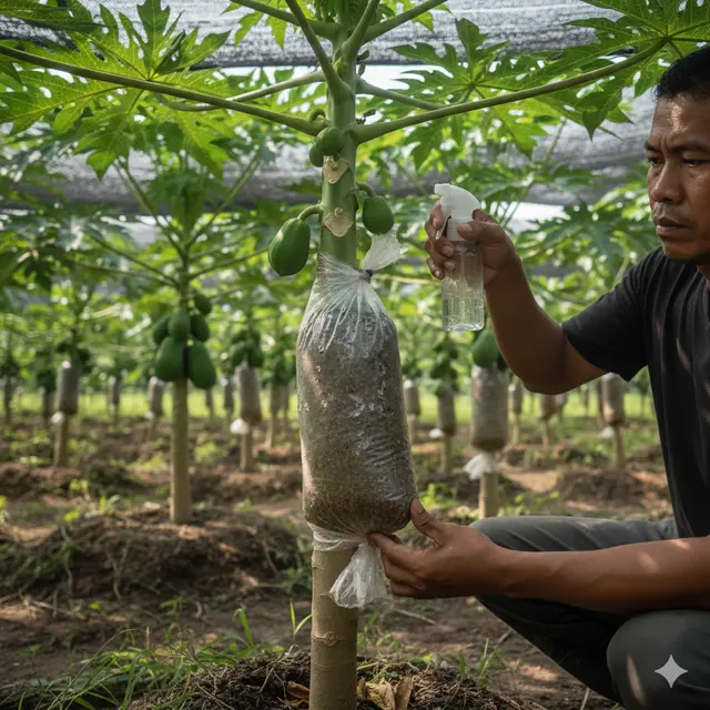 Tips cangkok pohon pepaya (Foto: Gemini AI)