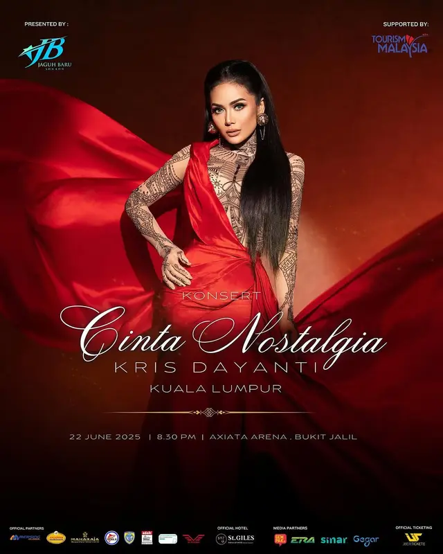 Anggun berbalut gaun merah mewah, 5 gaya Krisdayanti saat pemotretan  spesial untuk konser di Malaysia