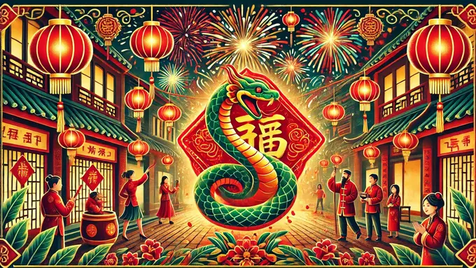 Tahun Baru Imlek 2025 Shio Ular Kayu. (Ilustrasi by AI)